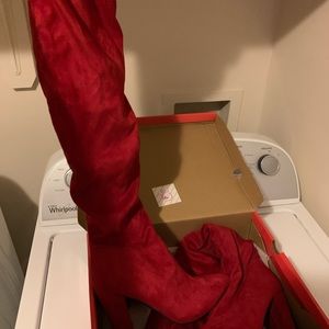 Knee high boots, rogue, 8, red